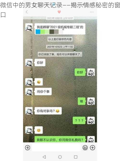 微信中的男女聊天记录——揭示情感秘密的窗口